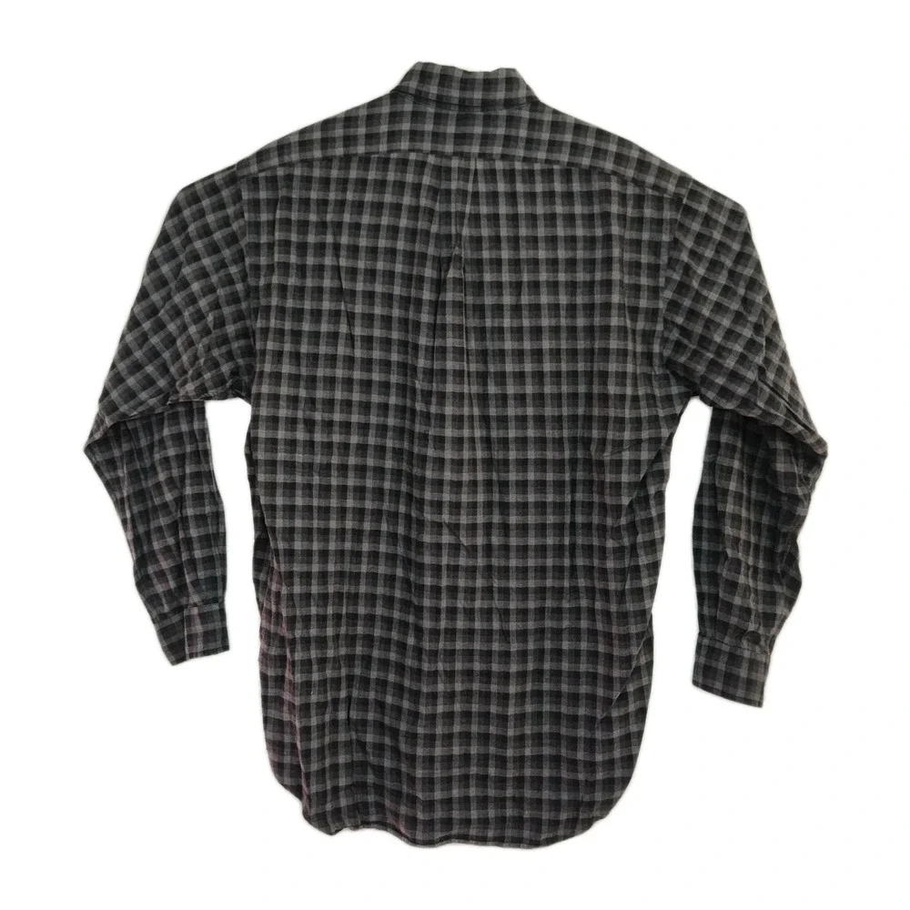Polo Ralph‎ Lauren Button-Up Shirt Men's M Black/Gray Plaid Blake Long Sleeves